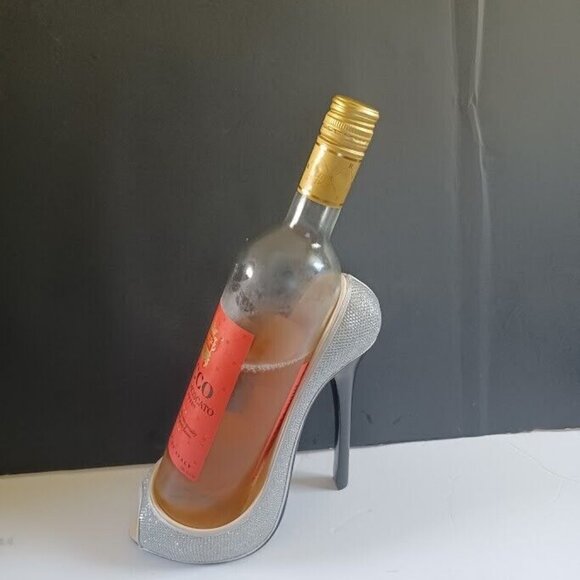Wild Eye Designs Stiletto‎ High Heel  Bottle Holder Bottle Caddy, Silver Glitter - Picture 9 of 9
